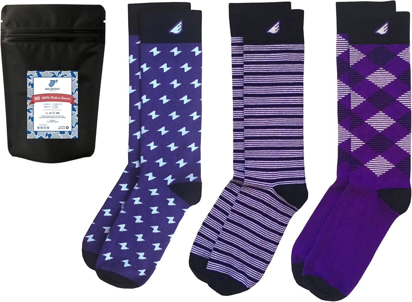Boldfoot Socks American Made Patterned Dress Socks by Boldfoot Socks - American Made