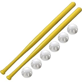 WIFFLE Ball Set - 6 Baseballs and 2 Yellow Bats