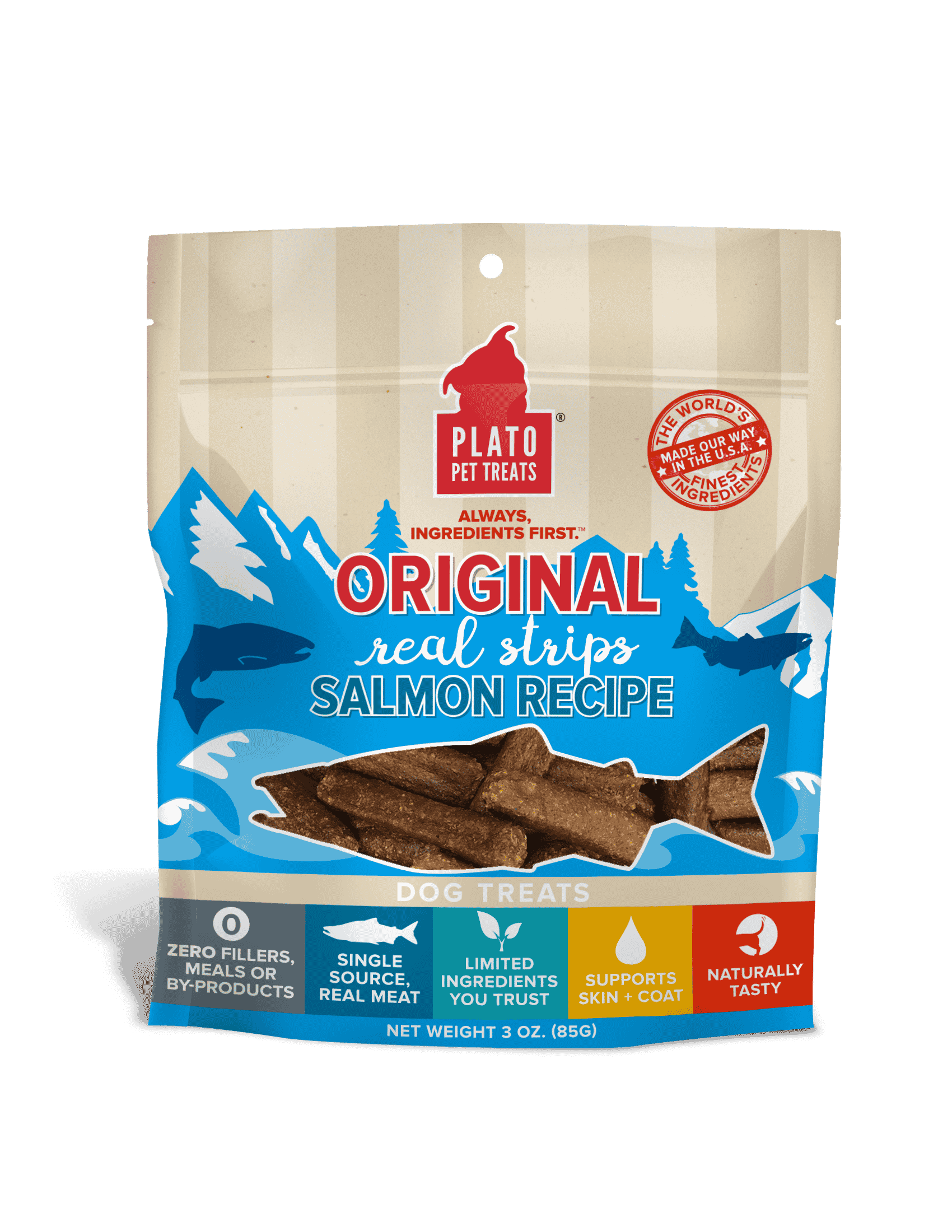 Plato Treats EOS Salmon Strips 3.5 oz