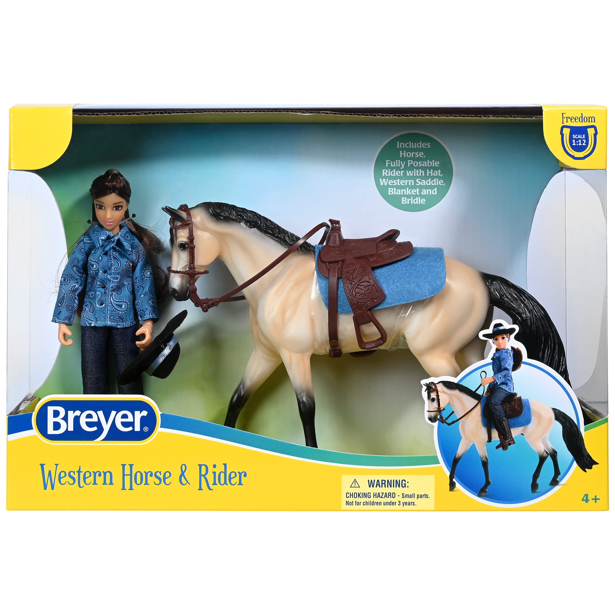Breyer Freedom Series Western Horse and Rider Doll Set 1:12 Scale by Breyer - American Made