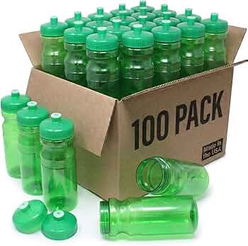 Rolling Sands Reusable Bulk Water Bottles 100-Pack — Translucent Green