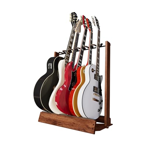 String Swing Guitar Stand, Multi Guitar Rack for Acoustic, Electric, Bass Guitars, Hand Welded Steel & Black W by String Swing - American Made