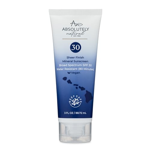 Absolutely Natural - SPF 30 Mineral Sunscreen - Broad Spectrum Water Resistant Moisturizer Lotion For Body & F