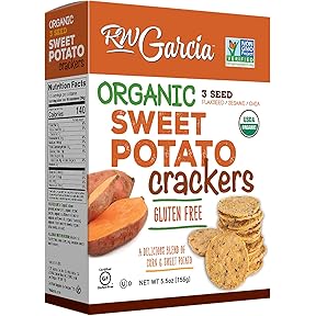 RW Garcia Artisan 3 Seed Sweet Potato Crackers 6.5 oz 6-Pack by RW Garcia - American Made