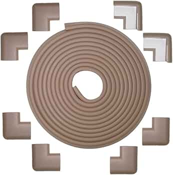 KidKusion Table Cushion 20-Foot Edge + 8 Corners — Brown