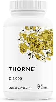Thorne Vitamin D-5000 IU 60 Capsules NSF Certified for Sport by Thorne Research - American Made