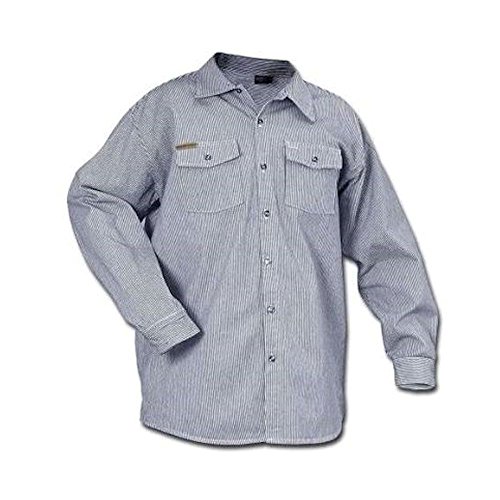 Prison Blues Long Sleeve Button Front Hickory Shirt Large