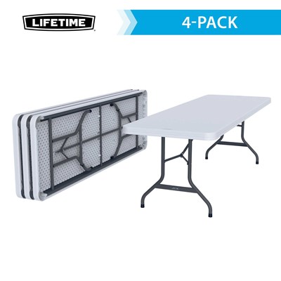 Lifetime 8-Foot Commercial Grade Folding Table White Granite by Lifetime Products - American Made