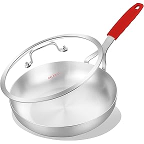 American Kitchen Tri-Ply Stainless Steel 12-Inch Covered Saute Pan by American Kitchen - American Made