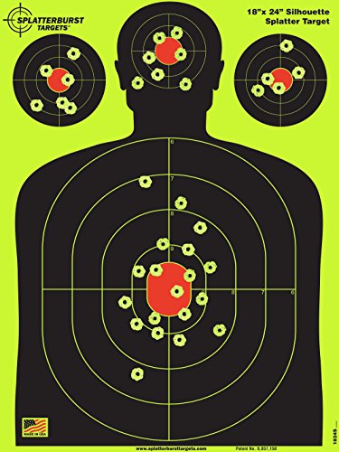 Splatterburst Targets - 18 x 24 inch - Silhouette Splatter Target - Easily See Your Shots Burst Bright Fluores