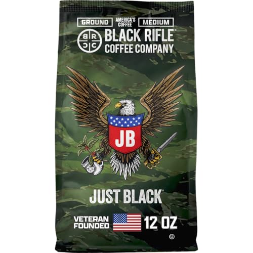 Black Rifle Coffee Medium Roast Ground Coffee Just Black 12 oz