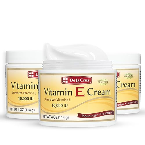 De La Cruz Vitamin E Cream Moisturizer for Face & Neck, 4 oz (3 Pack)
