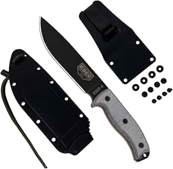 ESEE 6P Fixed Blade Knife Black Blade Black Sheath