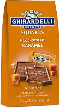 Ghirardelli Milk Chocolate Squares with Caramel 5.32oz 6-Pack by Ghirardelli - American Made