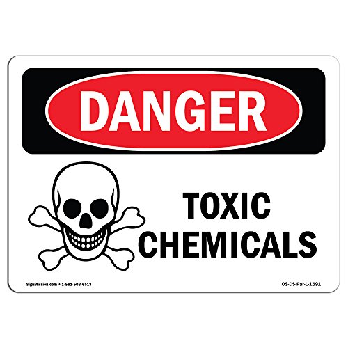 OSHA Danger Sign - Toxic Chemicals | Vinyl Label Decal | Protect Your Business, Construction Site, Warehouse &