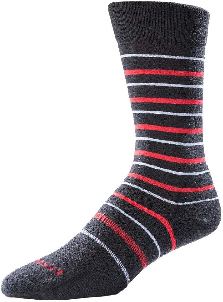 Kentwool Mens Striped Dress Sock Red Merino Wool by Kentwool - American Made
