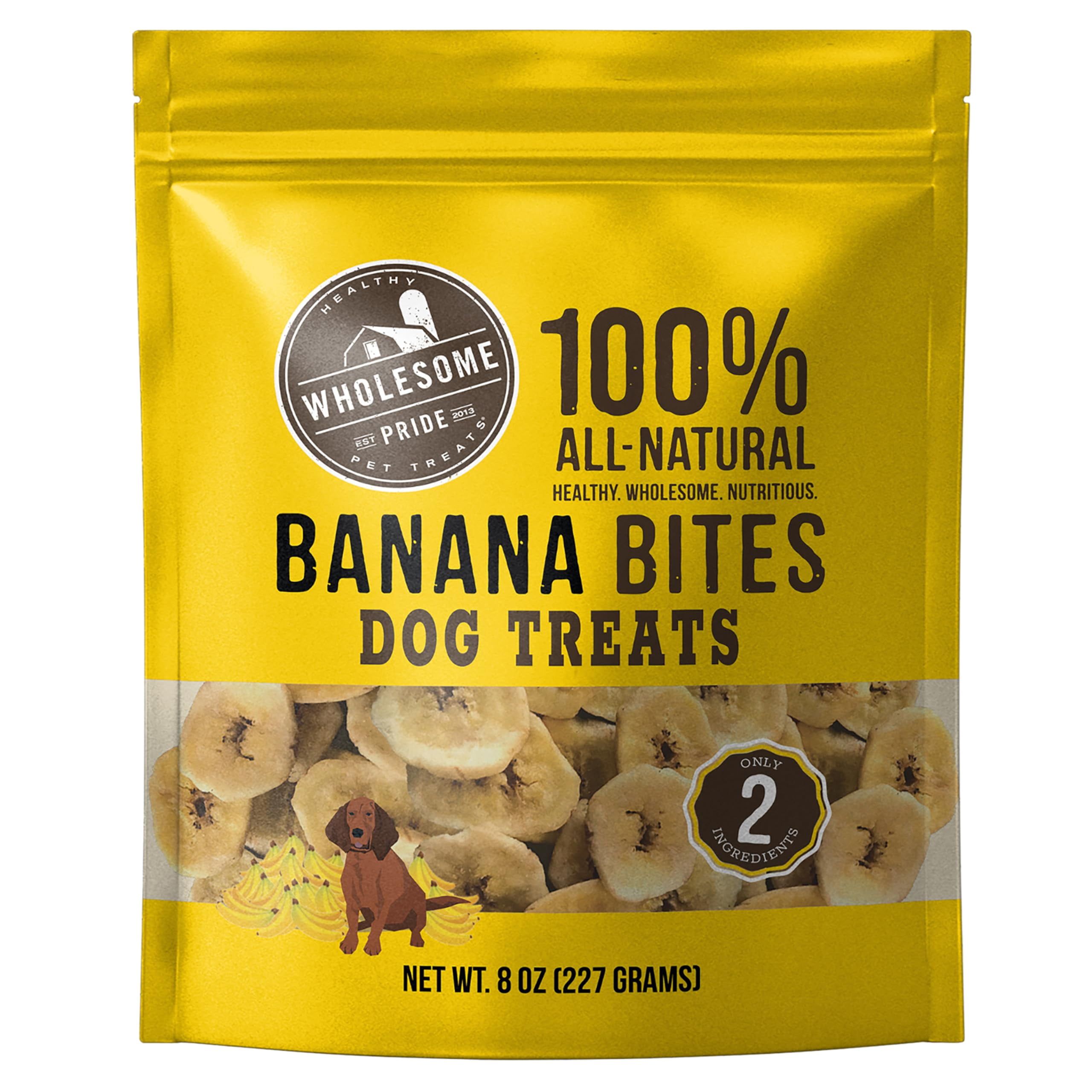 Wholesome Pride Banana Bites Dog Treats 8 oz by Wholesome Pride - American Made