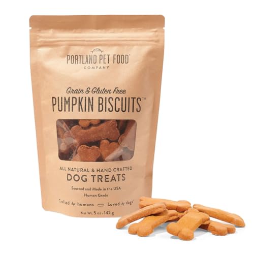 Portland Pet Food Pumpkin Dog Treats - Healthy, Grain-Free Biscuits, 5 oz