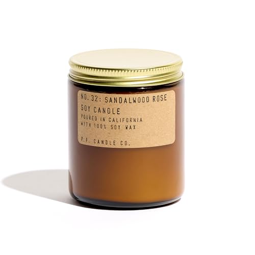 P.F. Candle Co. Sandalwood Rose Soy Wax Candle 7.2oz by P.F. Candle Co. - American Made