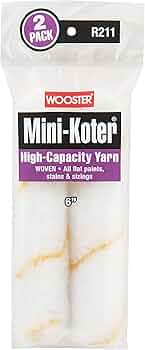 Wooster R211-6 Mini-Koter High-Capacity Yarn Paint Roller 6 Inch 2-Pack by Wooster Brush - American Made