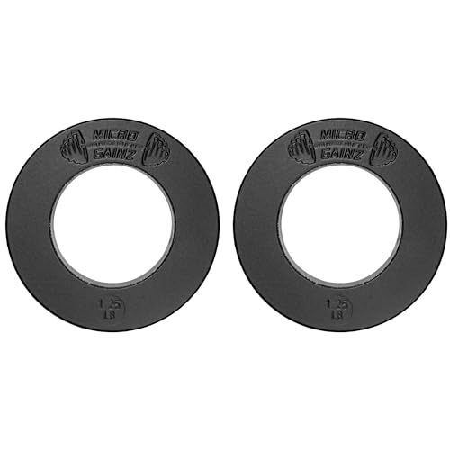Micro Gainz Olympic Fractional Weight Plates, 2-Piece, 1.25LB Black by Micro Gainz - American Made