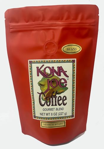 Kona Joe Gourmet Coffee Blend, Medium Roast Whole Bean Coffee (8 oz)