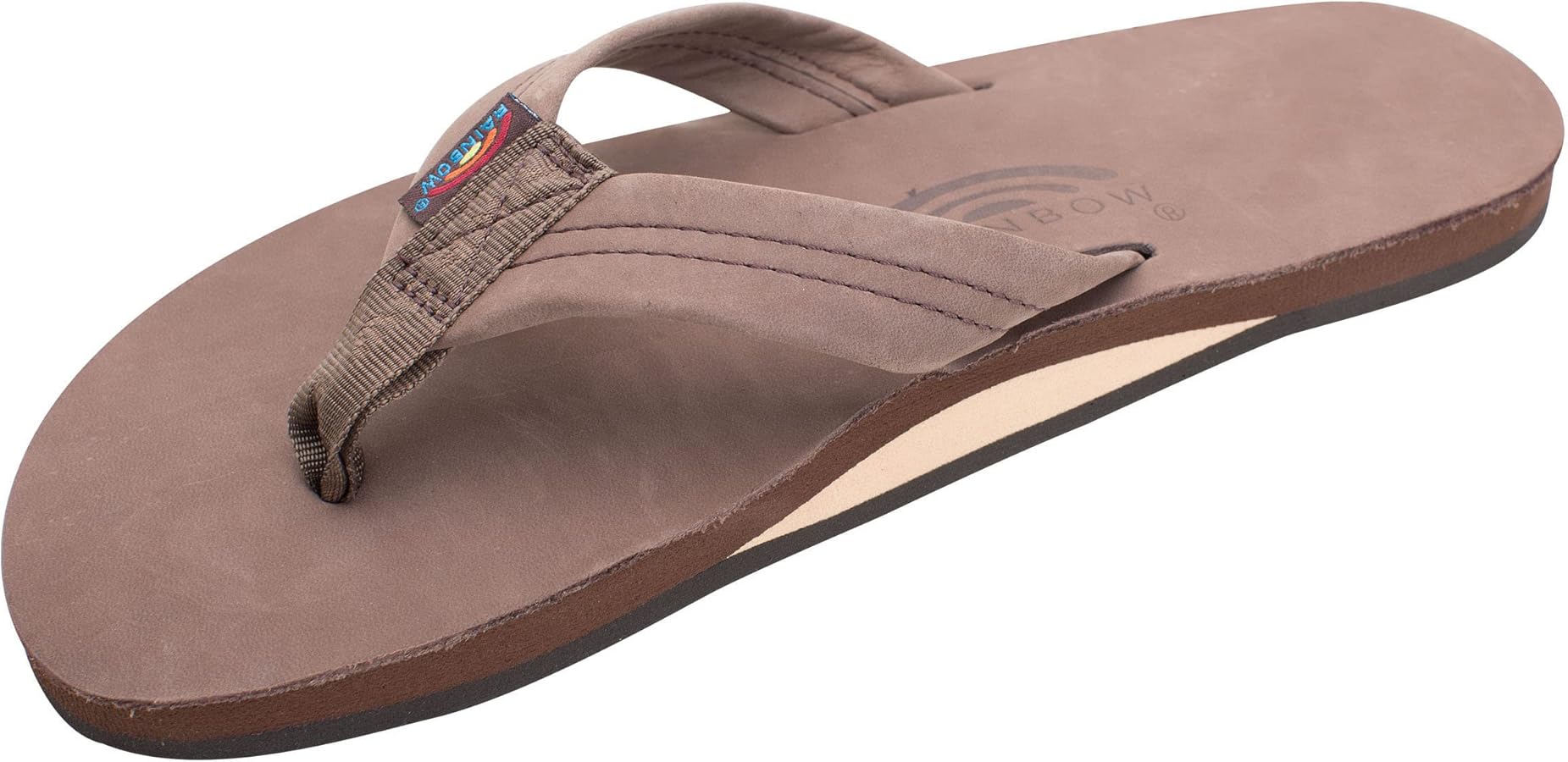 Rainbow Sandals Men's Premier Leather Single Layer with Arch Wide Strap by Rainbow Sandals - American Made
