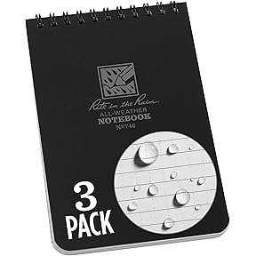 Rite in the Rain Side Spiral Notebook 4.625" x 7" Gray, 3-Pack