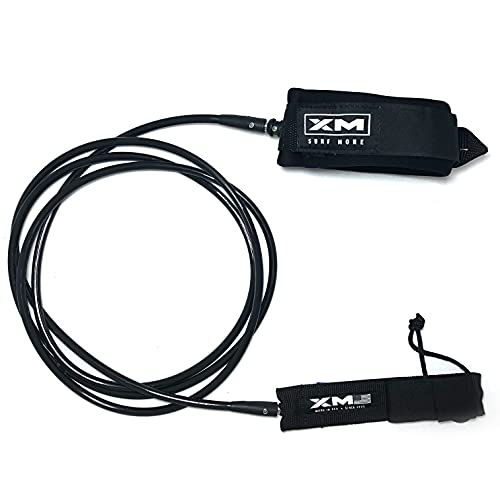 XM SURF MORE Knee/Calf Surfboard Leash 10ft., Big Wave Cord Thickness (.313 in.), Choose Length and Color, Key