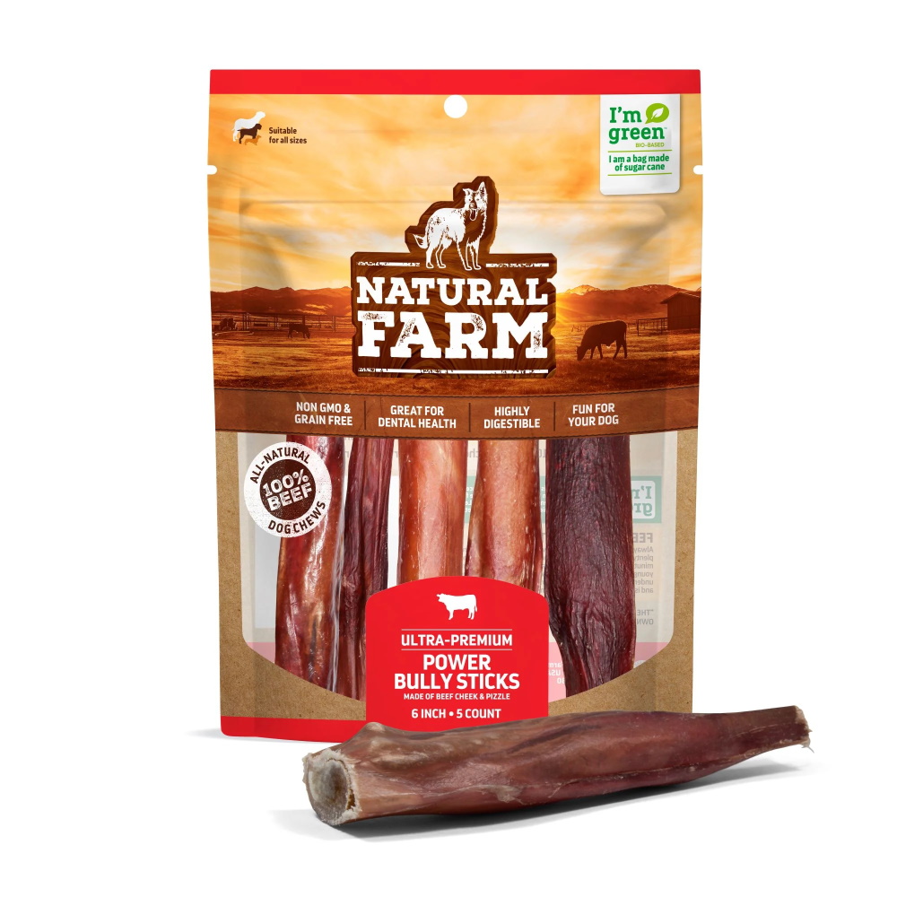 Natural Farm Thick Bully Sticks 6 inch 5-Pack by Natural Farm - American Made