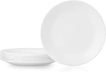 Corelle Vitrelle 8-Piece 10.25-Inch Dinner Plates Winter Frost White by Corelle - American Made