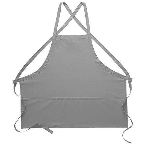 DayStar Apparel 200XX Three Pocket Bib Apron w/Criss Cross Back Ties (12 Pack), Silver
