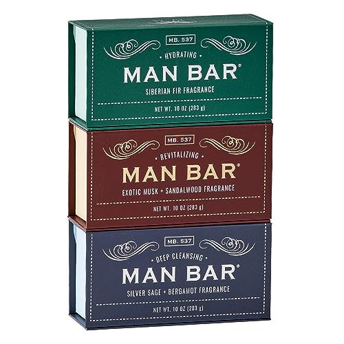 San Francisco Soap Company Man Bar 3-Piece Gift Set - No Harmful Chemicals - Good for all Skin Types