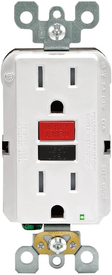 Leviton 15A Self-Test Tamper-Resistant GFCI Outlet White 4-Pack by Leviton - American Made