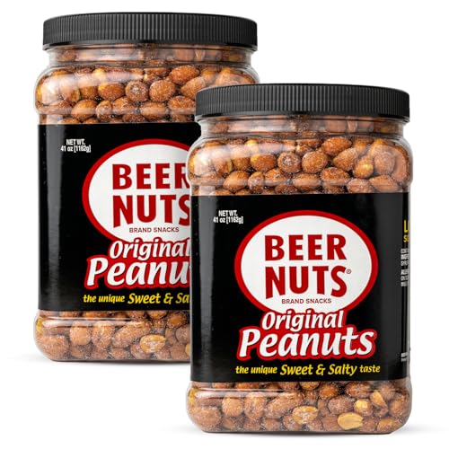 BEER NUTS Original Redskin Peanuts, Sweet & Salty Bar Nuts (41oz Jar, 2pk)