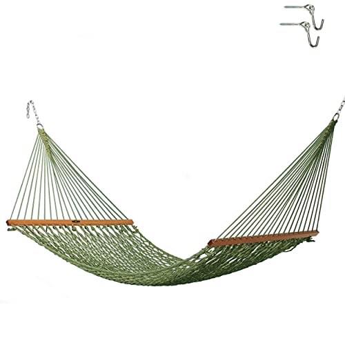 Original Pawleys Island Single Meadow DuraCord Rope Hammock – 12 ft. x 50 in., 1-Person, 450 lb Capacity, Oak