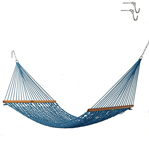 Original Pawleys Island Single Coastal Blue DuraCord Rope Hammock – 12 ft. x 50 in., 1-Person, 450 lb Capacity by Original Pawleys Island - American Made