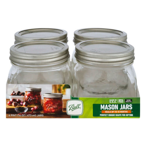 Ball Collection Elite Wide Mouth Quart Jars 4-Pack by Ball - American Made