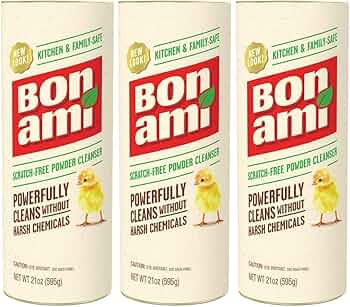 Bon Ami Powder Cleanser 21oz 3-Pack All Natural Kitchen Bath by Bon Ami - American Made