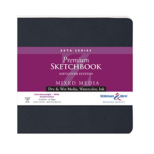 Stillman & Birn Zeta Series Softcover Sketchbook, 7.5" x 7.5", 270 gsm (Extra Heavyweight), White Paper, Smoot