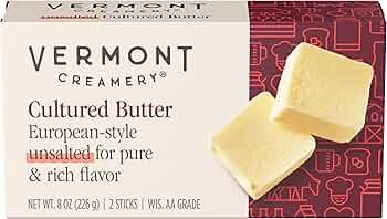Vermont Creamery Cultured Butter Unsalted 8 Oz