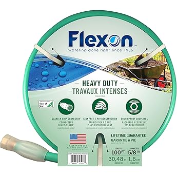 Flexon Farm and Ranch 5/8 Inch x 100 Foot Red Garden Hose by Flexon - American Made