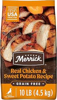 Merrick Premium Grain Free Adult Dry Dog Food Chicken Sweet Potato 10lb by Merrick - American Made