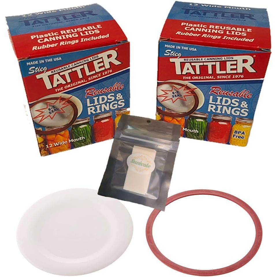Tattler Reusable Canning Lids Wide Mouth 24-Pack