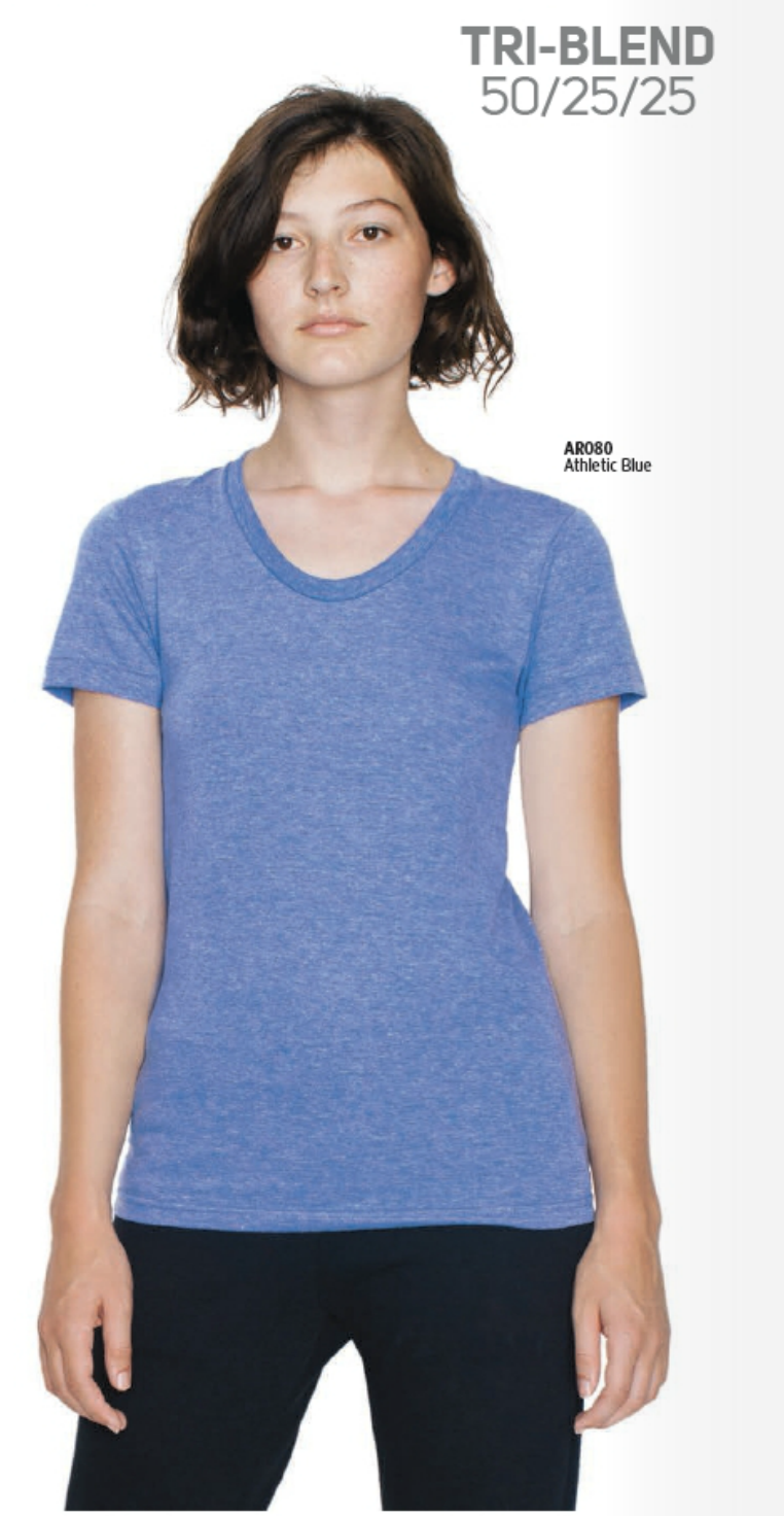 American Apparel Tri-Blend Short Sleeve Track T-Shirt by American Apparel - American Made