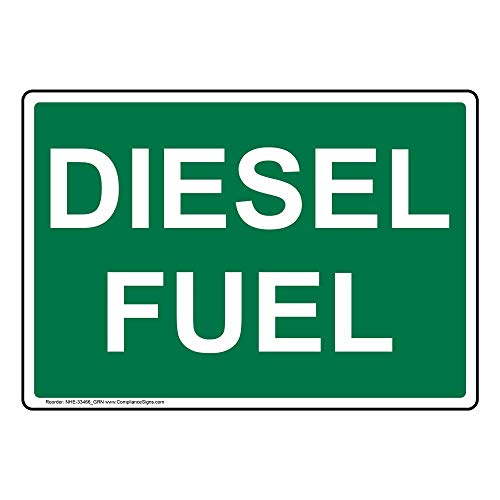 ComplianceSigns.com Diesel Fuel Label Decal, 7 x 5 inch Flexible Vinyl with Adhesive Backing for Fuel, Indoor