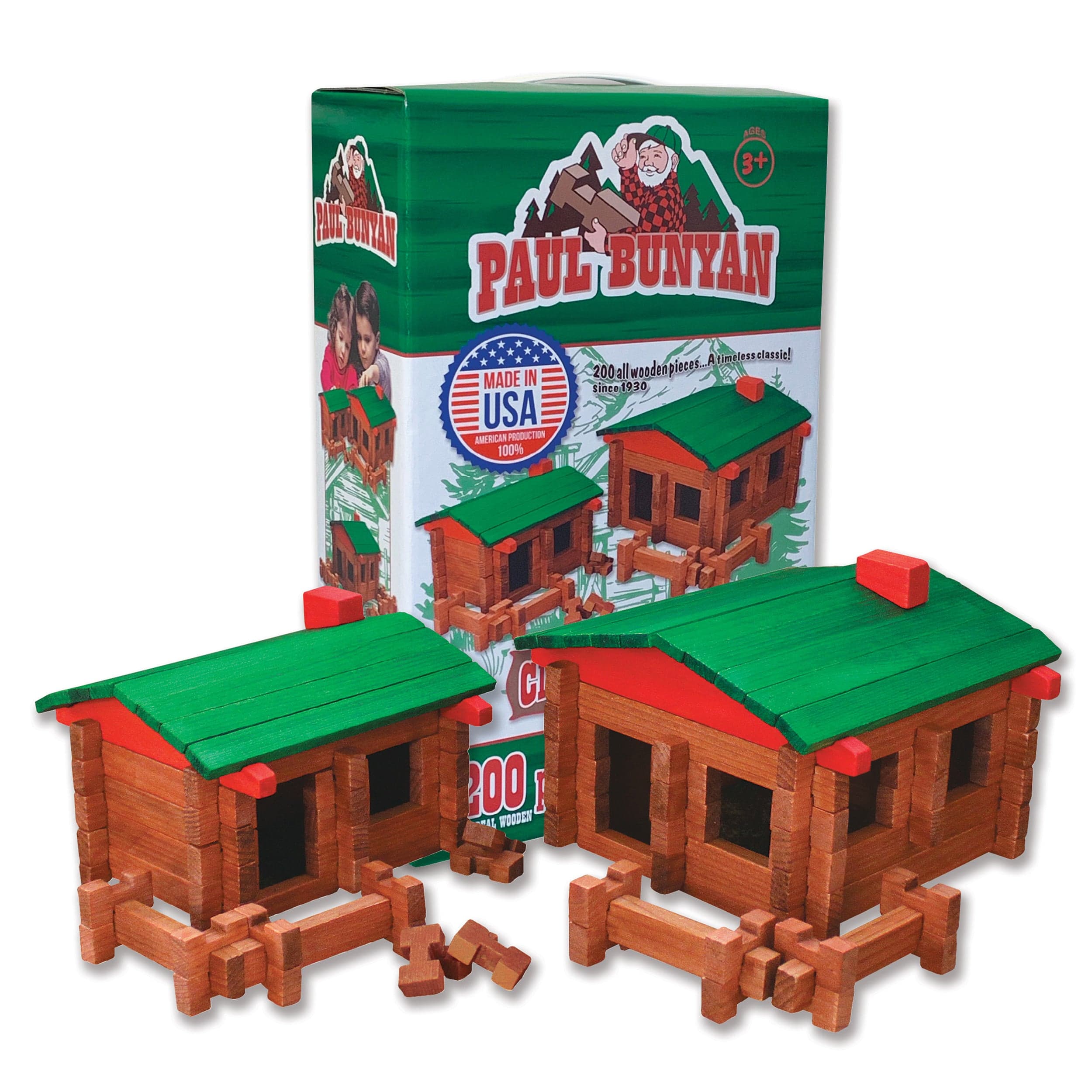 Roy Toy Paul Bunyan 200-Piece Deluxe Log Building Set by Roy Toy - American Made