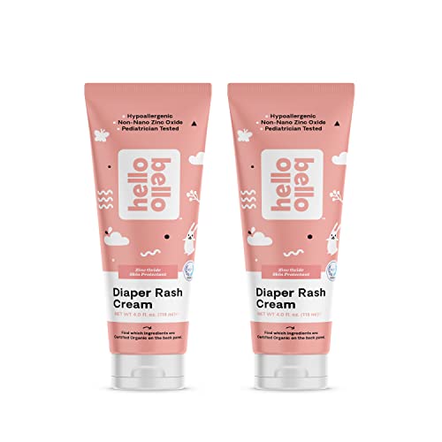 Hello Bello Diaper Rash Cream, Vegan Cruelty-Free Non-Nano Zinc Oxide, 4 fl. oz (Pack of 2) by Hello Bello - American Made