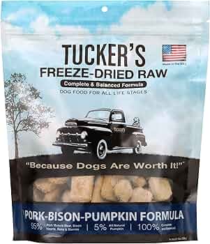 Tucker's Raw Freeze Dried Dog Food Pork Bison Pumpkin 14oz