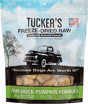 Tucker's Raw Freeze Dried Dog Food Pork Duck Pumpkin 14oz
